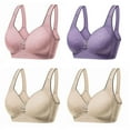 thumbnail image 1 of Bigersell Womens Bras Comfortable 4pc V-Neck Wire-Free Bra Support Women Wireless Bras with Support and Lift T-Shirt Bra Style R-22 Basic Bra Strap Nylon Padded Bra Everyday Bras Underwear Khaki M, 1 of 2