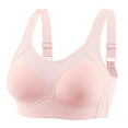 thumbnail image 1 of Bigersell Womens Bras No Underwire Full Support Ladies Mesh U-Neck Push up Wireless Bras Hook and Eye Closure Everyday Wire-Free Bras Comfort Soft No Wire Brassiere Padded Bralette Hot Pink S, 1 of 2