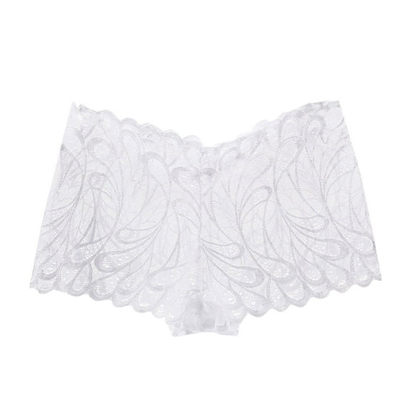 Bigersell Womens Briefs Underwear Clearance Lace Underwear Women Boyshort Thongs Panty Style P-660 Cotton Boyshort Panties Ladies Thongs Briefs Mid Waist Women Cheeky Panties White M