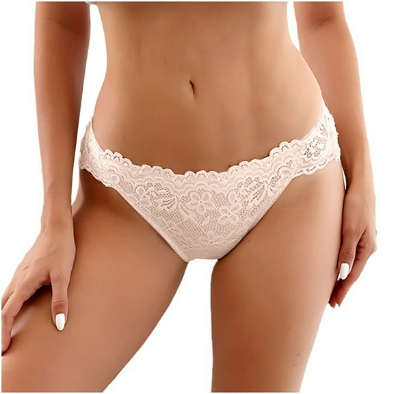 Bigersell Womens Briefs Underwear Clearance Women Underwear Bikini Panty Style P-1454 Spandex Shaping Panties Thong Underwear Ladies Briefs High Waist Women's Bikini Panties Beige L