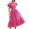 thumbnail image 1 of Bigersell Womens Casual Dresses Fashion Women Summer Casual Backless Solid Bandage Sleeveless Flounced Dress Big & Tall Ball Gown Dress Style 25610, Female High Low Dresses XL, 1 of 9
