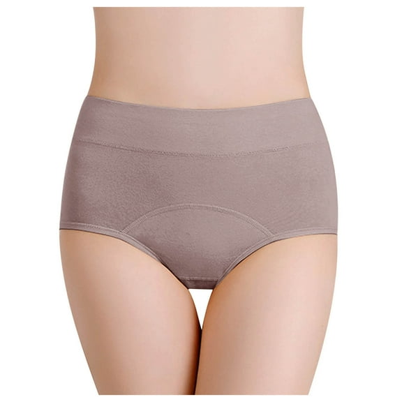 Bigersell Womens Cheeky Underwear Clearance Womens Underwear High Waist High Cut Panty Style P-1309 Cotton Boyshort Panties Cotton Thongs Briefs Mid Waist Women's Briefs Coffee L