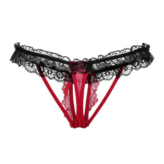 Bigersell Womens Cotton Underwear Clearance Breathable Underwear Women Bikini Panty Style P-891 Polyester Bikini Panties No Show Thongs Ladies Briefs High Waist Women's Panties Red XL