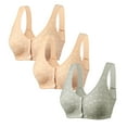 thumbnail image 1 of Bigersell Womens Front Snap Bras Snap Front Closure Wire-Free Bra Style R-29 Polyester Breathable Support Bras, 1 of 8