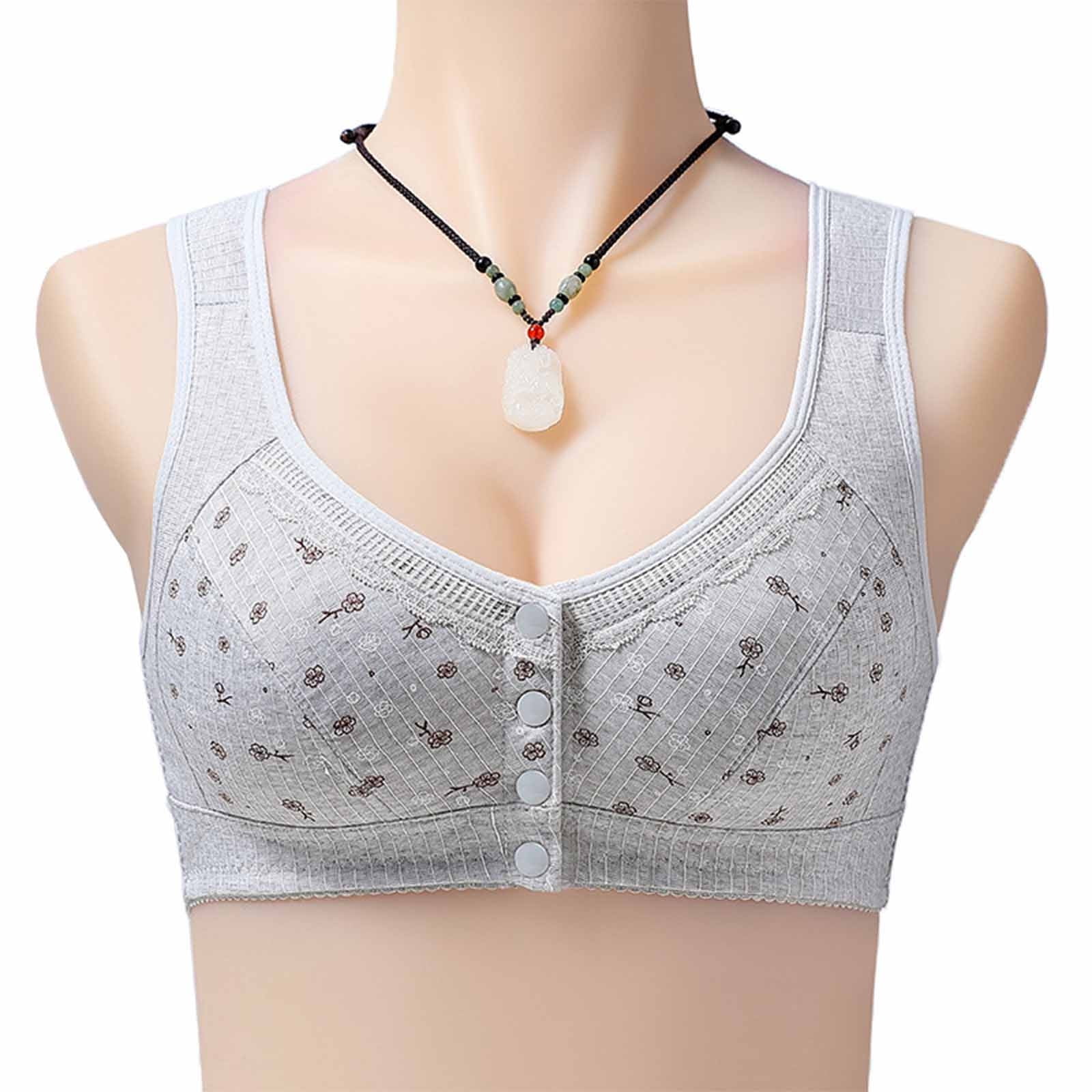  Womens Front Closure Bras Plus Size Lace Full Coverage  Underwire Unlined Bra Sargasso 46C