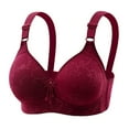 thumbnail image 1 of Bigersell Womens Full-Coverage Bras Clearance Women’s Plus Size Padded Push-up Bras Wireless Bra No Underwire Soft Sports Bras Hook & Eye Bra Closure V-Neck Bralettes Wire-Free Bra Style Red L, 1 of 8