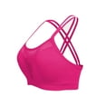 thumbnail image 1 of Bigersell Womens Halter Backless Crop Tops - Ribbed V-Neck Sleeveless Crop Tank Tops - Solid Comfort Padded Push up Bras No Underwire, B12-1, Pinky, 3XL, 1 of 5