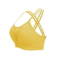 thumbnail image 1 of Bigersell Womens Halter Backless Crop Tops - Ribbed V-Neck Sleeveless Crop Tank Tops - Solid Comfort Padded Push up Bras No Underwire, B12-1, Yellow, 4XL, 1 of 5