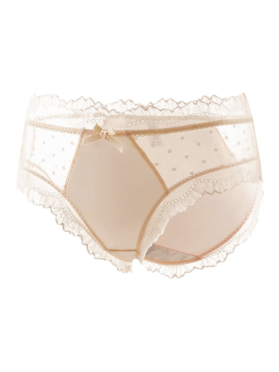 Womens High Waisted Underwear Clearance Cotton Underwear Women High Cut Panty Style P-1920 Cotton Plus Size Panties Thongs Ladies High Waist Briefs Mid Waist Women's Briefs Beige L