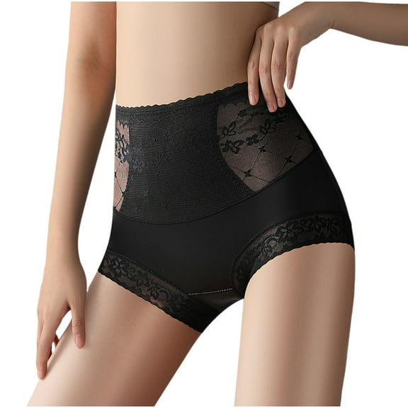 Bigersell Womens Lace Underwear Clearance Womens Thong Underwear High Cut Panty Style P-120 Cotton Plus Size Panties Ladies Thong Underwear Briefs Mid Waist Women's Briefs Black XL