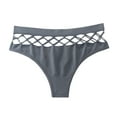 thumbnail image 1 of Bigersell Womens Lace Underwear Clearance Womens Underwear Thong Bikini Panty Style P-793 Polyester Cheeky Panties Seamless Thongs Ladies Briefs High Waist Women's Panties Gray XL, 1 of 2