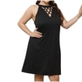 thumbnail image 1 of Bigersell Womens Long Dresses Women's Back Strap Skirt Flower Hollowed Out Skirt Women's Dress Big & Tall Faux-Wrap Dress Style 22586, Female High Low Dresses Black XXL, 1 of 9