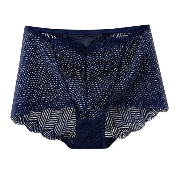 Bigersell Womens Long Underwear Clearance Cotton Underwear Bikini Panty Style P-1680 Polyester Cheeky Panties Seamless Underwear Ladies Thong Briefs High Waist Women's Panties Blue XL