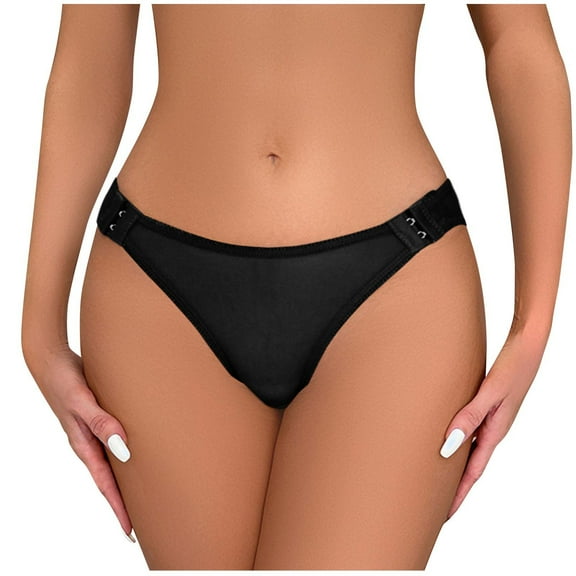Bigersell Womens Panties Cotton Clearance Women's Panties Cheeky Panty Style P-1430 Nylon Period Panties Thong Briefs Mid Waist Women Cheeky Panties Black S