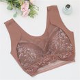 thumbnail image 1 of Bigersell Womens Plus Size Pullover Bras Back-Smoothing Comfort Soft V-Neck Padded Lace Bralettes Ladies Push-up Wireless Bras No Underwire Wire-Free Bra Everyday Underwear Brown 4XL, 1 of 3