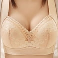 thumbnail image 1 of Bigersell Womens Push Up Lace Bra Full-Coverage Wireless Bras for Women Smooth Comfort Soft Straps Padded Bralette Back Hook and Eye Closure Wire-Free Everyday Bra Underwear Beige XXL, 1 of 2