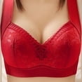 thumbnail image 1 of Bigersell Womens Push Up Lace Bra Full-Coverage Wireless Bras for Women Smooth Comfort Soft Straps Padded Bralette Back Hook and Eye Closure Wire-Free Everyday Bra Underwear Red S, 1 of 2
