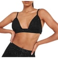 thumbnail image 1 of Bigersell Womens Sequin T-Shirt Bras for Going Out Spaghetti Strap Padded Bra Nightclub Bralettes Sports Bras Everyday Bras Underwear Comfort Wireless Bras Black L, 1 of 7