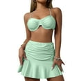 thumbnail image 1 of Bigersell Womens Tankinis Sets with Boy Shorts, Striped Print Two Piece Swimsuits, Soft Cut Padded Tankinis Bathing Suits Swimwear 2 Piece Bikini Sets Green S, 1 of 7