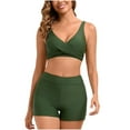 thumbnail image 1 of Bigersell Womens Tankinis Sets with Boy Shorts, Striped Print Two Piece Swimsuits, Soft Cut Padded Tankinis Bathing Suits Swimwear 2 Piece Bikini Sets Green XXL, 1 of 1