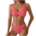 thumbnail image 1 of Bigersell Womens Tankinis Sets with Boy Shorts, Striped Print Two Piece Swimsuits, Soft Cut Padded Tankinis Bathing Suits Swimwear 2 Piece Bikini Sets Red-a XL, 1 of 9