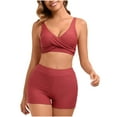 thumbnail image 1 of Bigersell Womens Tankinis Sets with Boy Shorts, Striped Print Two Piece Swimsuits, Soft Cut Padded Tankinis Bathing Suits Swimwear 2 Piece Bikini Sets Wine XXL, 1 of 6