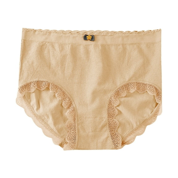 Bigersell Womens Underwear Boyshorts Clearance Leakproof Underwear Women Boy Shorts Panty Style P-417 Cotton Boyshort Panties Plus Size Thongs Briefs Mid Waist Women's Bikini Panties Beige One Size