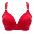 thumbnail image 1 of Bigersell Womens Underwear Bras New Woman's Fashion Plus Size Wire Comfortable Push Up Bra Underwear Racerback Bra Style F-650 Red 42, 1 of 2