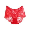 thumbnail image 1 of Bigersell Womens Underwears Clearance Panties Women Boy Shorts Panty Style P-1380 Cotton Plus Size Panties Seamless Thong Briefs Mid Waist Women's Bikini Panties Red XL, 1 of 2
