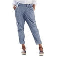 thumbnail image 1 of Bigersell Womens Winter Pants Full Length Pants Women Casual Loose Solid Pocket Bandage Long Pants Trousers Pants for Ladies High Waist, 1 of 7