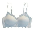 thumbnail image 1 of Bigersell Womens Wireless Bras - Ladies Padded Push up Bras No Underwire Back Hook and Eye Closure Everyday Bras Underwear Women Seamless Wire-Free Bra Blue S, 1 of 3