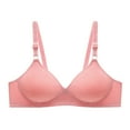 thumbnail image 1 of Bigersell Womens Workout Bras Clearance Womens Yoga Bras T-Shirt Bra Style R369 V-Neck Full-Coverage Bras Hook and Eye Bra Closure Women Size Wire Free Bras Large Breasts Pink XXL, 1 of 7