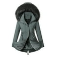 thumbnail image 1 of Bigersell Work Jackets for Women Fall Cardigan Fashion Women Solid Hooded Collar Fall Cardigan Down Jacket Outerwear Padded Coat Cardigan Jacket Women, 1 of 3