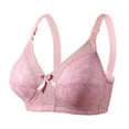 thumbnail image 1 of Bigersell Workout Bras Summer Girls Bras Lace Bra Style B3920 V-Neck Padded Bras Hook and Eye Bra Closure Big Girls Plus Size Yoga Bras for Women Pink M, 1 of 6