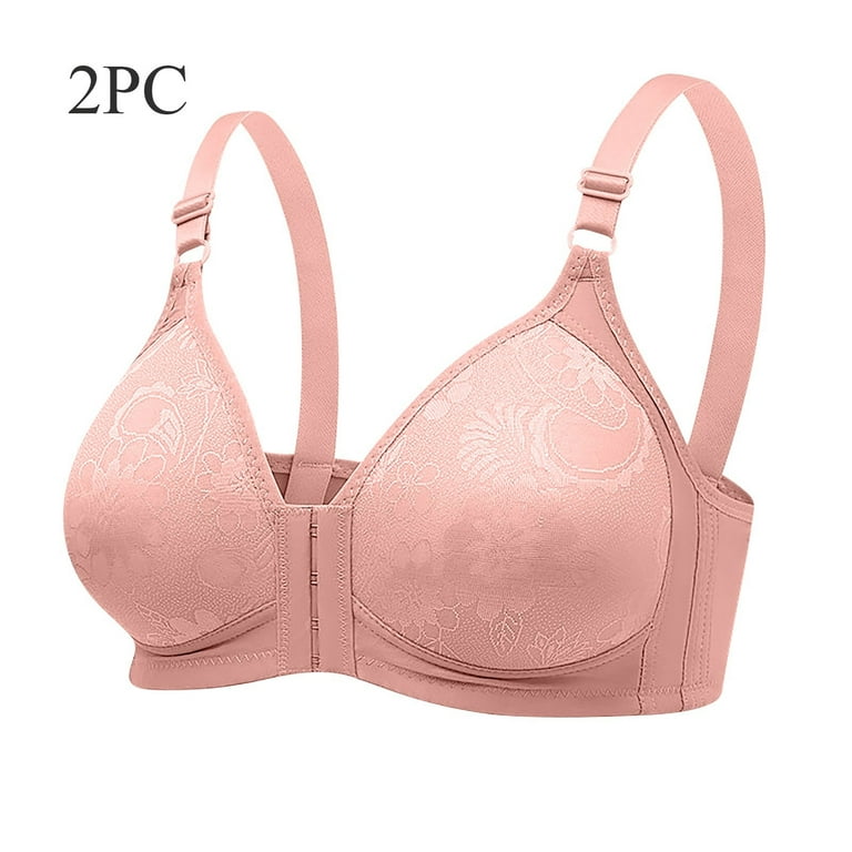 Bigersell Workout Bras for Women High Support Clearance 2pc Comt Bras Sets  V-Neck Balconette Bra Style B-73 Front Buckle Bra Closure Padded Wire-Free
