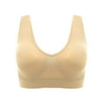 thumbnail image 1 of Bigersell Workout Bras for Women High Support Clearance Comfort Bras for Women Soft Bra Style R4048 V-Neck No Underwire Bras Pull-On Bra Closure Women's Plus Size Lightly Lined Bra Beige XXL, 1 of 2