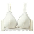 thumbnail image 1 of Bigersell Workout Bras for Women High Support Front Snap Closure V-Neck Wire-Free Bra Support Backless Bra Full-Figure Bra Style R-12 Basic Bra Strap Nylon Convertible Everyday Bras Underwear Beige L, 1 of 2