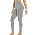 thumbnail image 1 of Bigersell Yoga Leggings with Pockets for Women - Seamless High Waisted Workout Leggings - Solid Color Pull On Slim Leg Skinny Athletic Yoga Pants , Gray XXL, 1 of 6