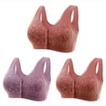 thumbnail image 1 of Bigersell Yoga Sports Bra Discouts 3pc Women Front Buckle for Senior Elder Women Underwear Soft Cotton Oversized Tank Tops Without Underwire Printed Bra Seamless Bra Style F-14 Purples L, 1 of 9
