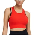 thumbnail image 1 of Bigersell Yoga Sports Bra Women T-Back Workout Crop Tank Tops with Built in Bras Solid Wireless Sports Bras Sleeveless Cropped Tank Tops Comfort Soft Pull-On Closure Padded Bra Red L, 1 of 6