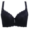 thumbnail image 1 of Bigersell Yoga Sports Bras for Women Girls Sports Bras Lace Bra and Panty Set Molded Bra Style B91 Padded Push up Bras for Women Back-Smoothing Bra Nursing Sleep Bra Hook & Eye Bra Closure , Black XXL, 1 of 9
