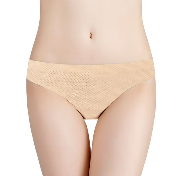 Bigersell Bikini Underwear for Women Clearance High Waisted Underwear Women G-Strings Panty Style P-1019 Nylon Period Panties Plus Size Thongs Briefs Mid Waist Women's Bikini Panties Beige L
