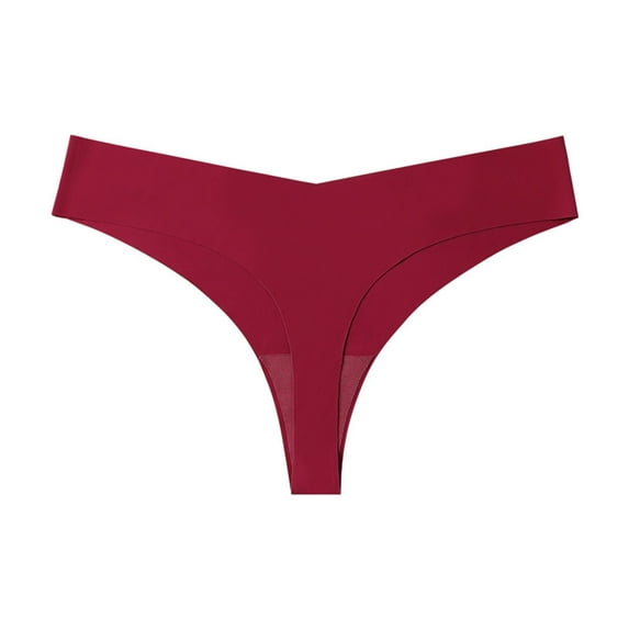 Bigersell Cotton Panties Clearance Womens Cheeky Panties Tangas Panty Style P-1666 Spandex Thong Panties Seamless Thongs Ladies Briefs High Waist Women's Panties Wine XL