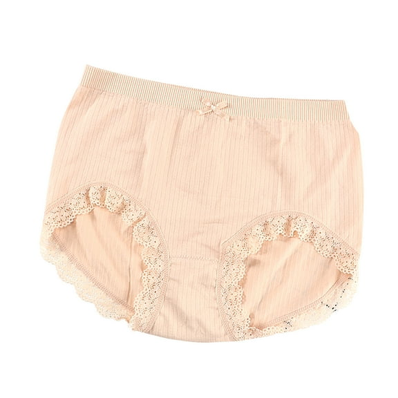 Bigersell Cotton Underwear Women Clearance Underwear Women Cheeky Panty Style P-1457 Nylon Period Panties Thong Briefs Mid Waist Women Cheeky Panties Beige L