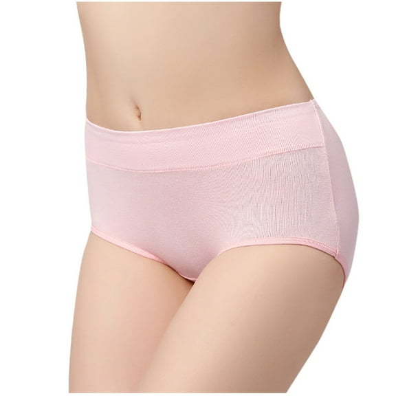 Bigersell Cotton Underwear for Women Clearance Crotchless Underwear G-Strings Panty Style P-667 Nylon Period Panties Cotton Thong Briefs Mid Waist Women's Bikini Panties Pink M