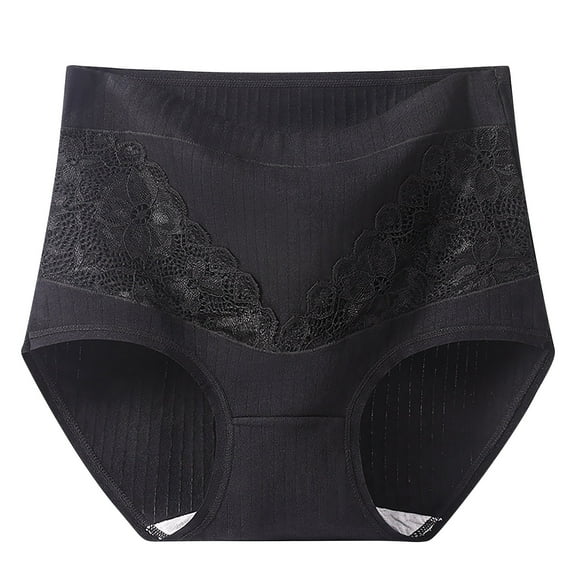 Bigersell Cotton Womens Underwear Clearance Womens Underwears Seamless Panty Style P-1779 Polyester Cheeky Panties Thong Underwear Ladies Briefs High Waist Women's Bikini Panties Black 4Xl