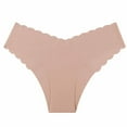 thumbnail image 1 of Bigersell Cute Underwear for Women Clearance Plus Size Underwear Women 4X-5X Cheeky Panty Style P-402 Nylon Brief Panties Thong Bikini Briefs Mid Waist Women Cheeky Panties Khaki S, 1 of 2