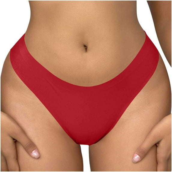 Bigersell High Waisted Thong Underwear Clearance Womens Boyshorts Underwear Boyshort Thongs Panty Style P-1439 Cotton Plus Size Panties Seamless Thongs Briefs Mid Waist Women Cheeky Panties Red S