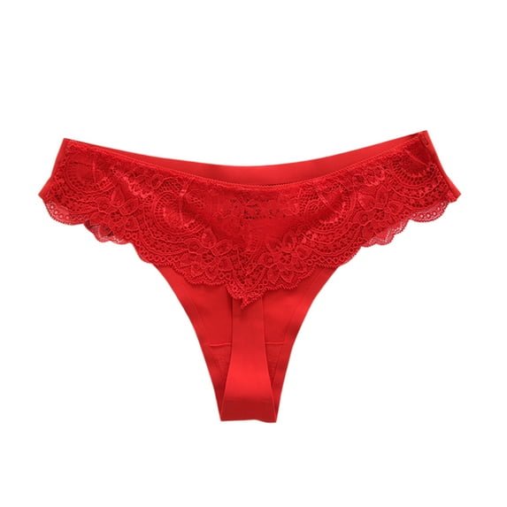 Bigersell High Waisted Underwear for Women Clearance Womens Cotton Panties High Cut Panty Style P-279 Cotton Plus Size Panties Cotton Thongs Briefs Mid Waist Women's Briefs Red One Size