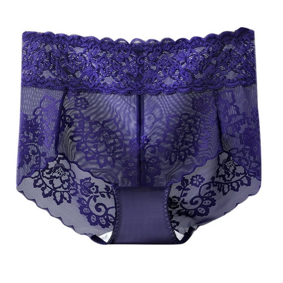 Bigersell Lace Panties for Women Clearance Underwear Women Bikini Panty Style P-774 Polyester Cheeky Panties Seamless Underwear Ladies Thong Briefs High Waist Women's Panties Dark Blue M